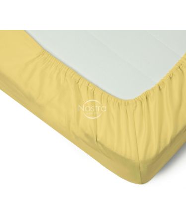 Fitted sateen sheets 00-0016-PALE BANANA 90x200 cm