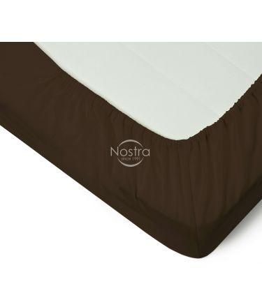 Fitted sateen sheets 00-0154-DARK BROWN 160x200 cm