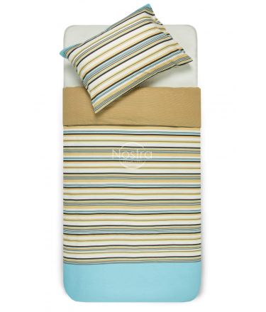 Cotton bedding set DAKOTA 30-0249-BLUE BROWN 200x220, 70x70 cm