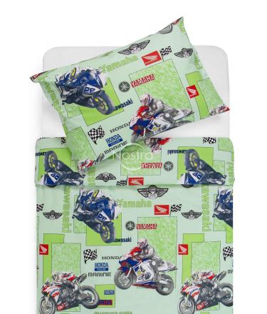 Детское постельное белье MOTORBIKE 10-0166-GREEN 140x200, 50x70 cm