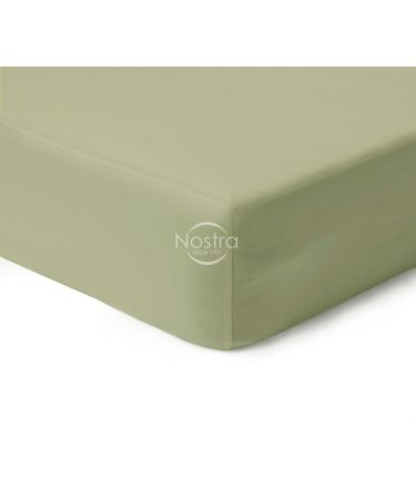 Fitted sateen sheets 00-0188-PALE OLIVE 90x200 cm