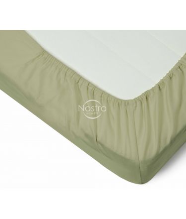 Fitted sateen sheets 00-0188-PALE OLIVE 160x200 cm