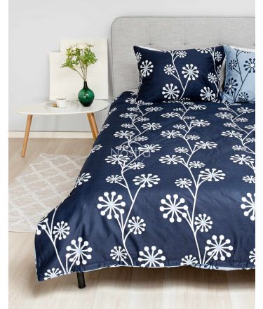 Sateen bedding set ADANA 20-1618-BLUE NAVY 200x220, 50x70 cm