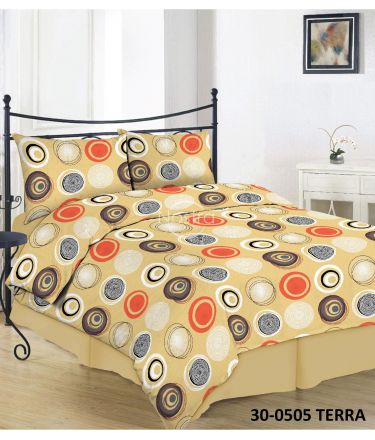 Cotton bedding set DARLA 30-0505-TERRA 200x220, 50x70 cm