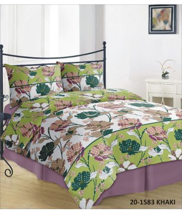 Cotton bedding set DESIRAE 20-1583-KHAKI 200x220, 70x70 cm
