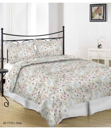 Cotton bedding set DELILYAH 20-1712-LIGHT GREY 200x220, 70x70 cm