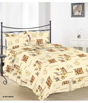 Cotton bedding set DAYLA 40-0613-BEIGE 200x220, 70x70 cm