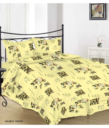 Cotton bedding set DAYLA 40-0613-KHAKI 200x220, 70x70 cm