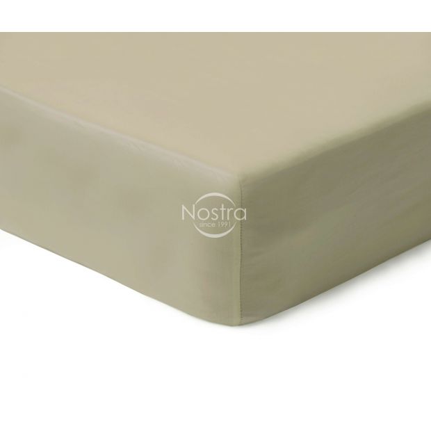 Fitted sateen sheets 00-0277-TAUPE 90x200 cm