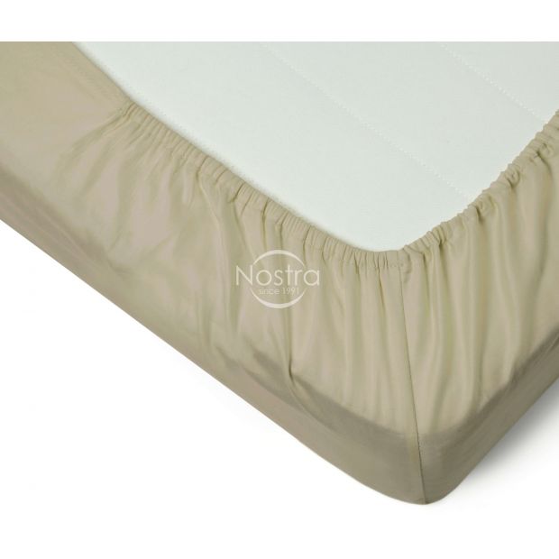 Fitted sateen sheets 00-0277-TAUPE 90x200 cm