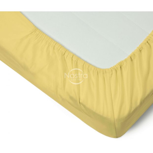 Fitted sateen sheets 00-0016-PALE BANANA 160x200 cm