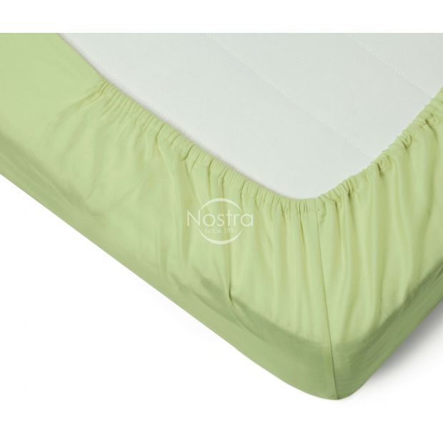 Fitted sateen sheets 00-0017-SHADOW LIME 160x200 cm