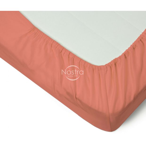 Fitted sateen sheets 00-0268-CORAL 120x200 cm