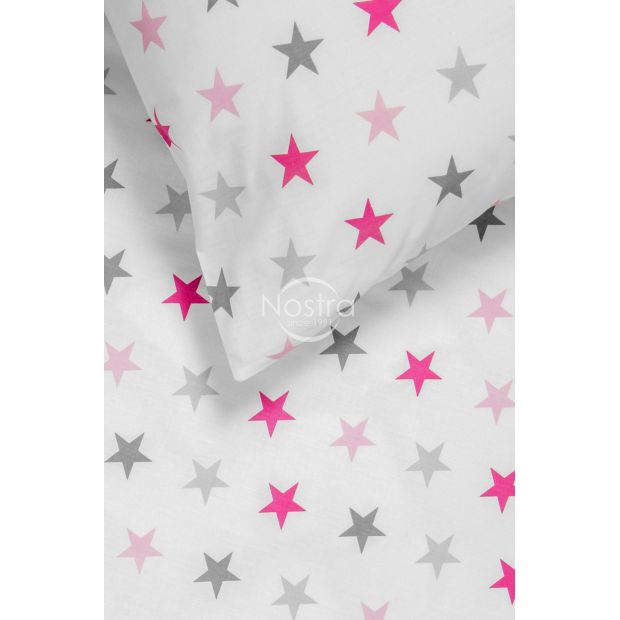 Vaikiška patalynė STARS 10-0052-L.GREY/L.PINK 100x145, 40x60, 107x150 cm