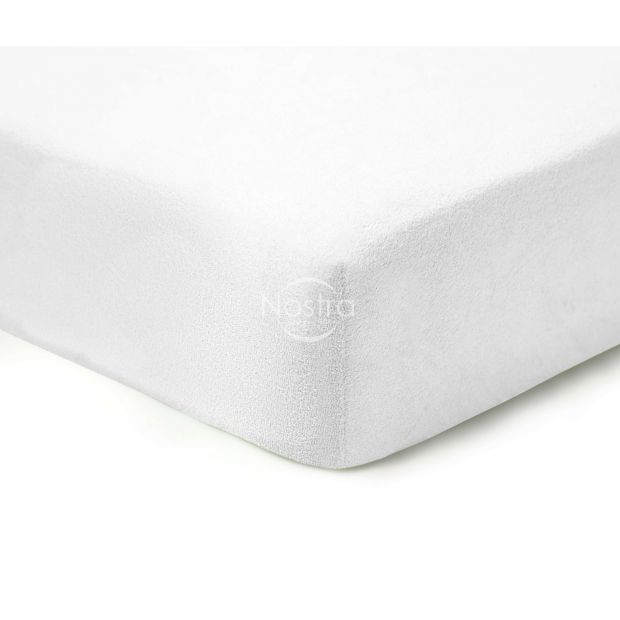 Frotinės paklodės su guma TERRYBTL-OPTIC WHITE 180x200 cm