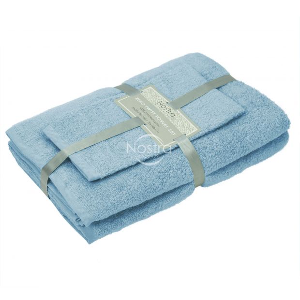 3 piece towel set 380 ZERO TWIST 380 ZT-PLACID BLUE 30x50, 50x100, 70x140 cm
