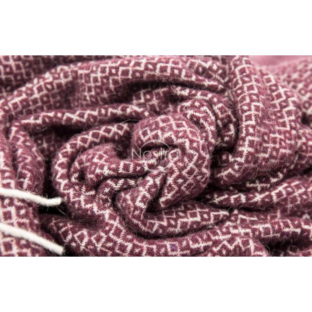 Woolen plaid MERINO-300 80-3133-DARK PLUM 140x200 cm