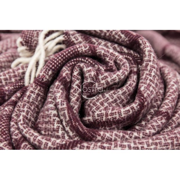 Woolen plaid MERINO-300 80-3237-DARK PLUM 140x200 cm