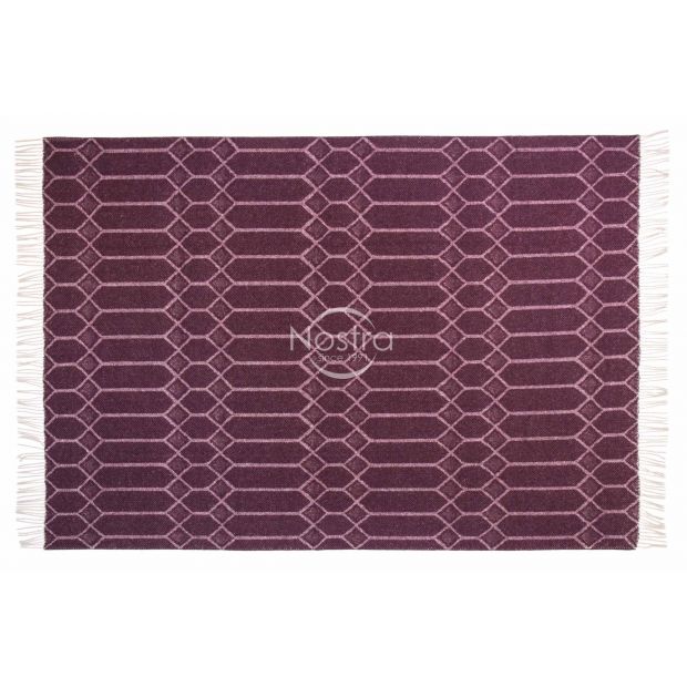 Woolen plaid MERINO-300 80-3238-DARK PLUM 140x200 cm