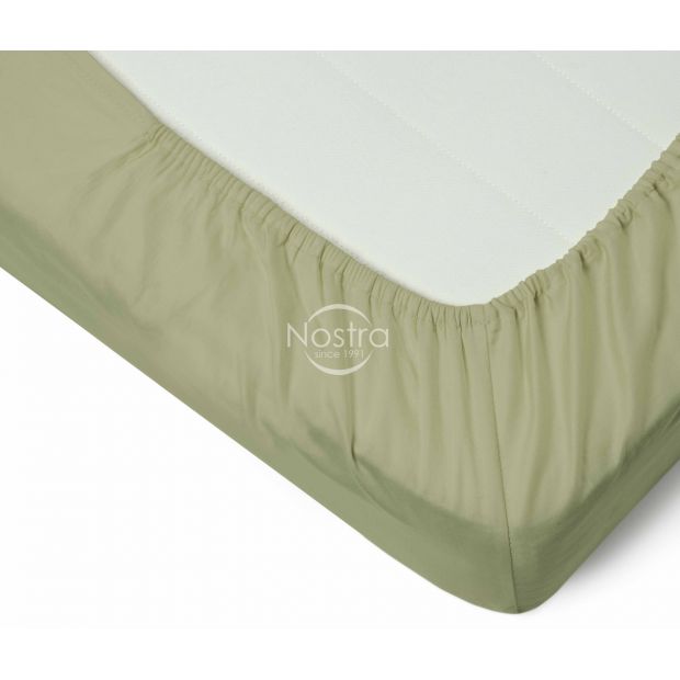 Fitted sateen sheets 00-0188-PALE OLIVE 90x200 cm
