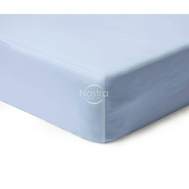 Fitted sateen sheets 00-0186-FOREVER BLUE 90x200 cm