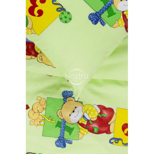 Children bedding set TEDDY 10-0056-LIGHT GREEN 140x200, 50x70 cm