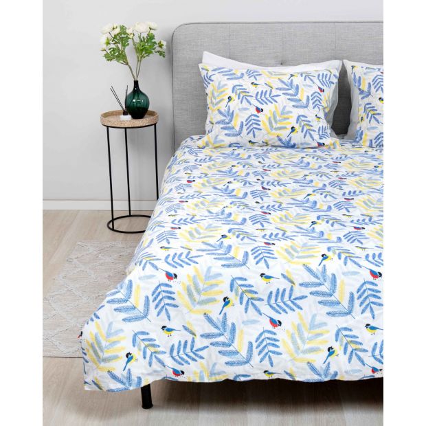 Фланелевое постельное бельё BROOKS 40-1434-BLUE 200x220, 70x70 cm