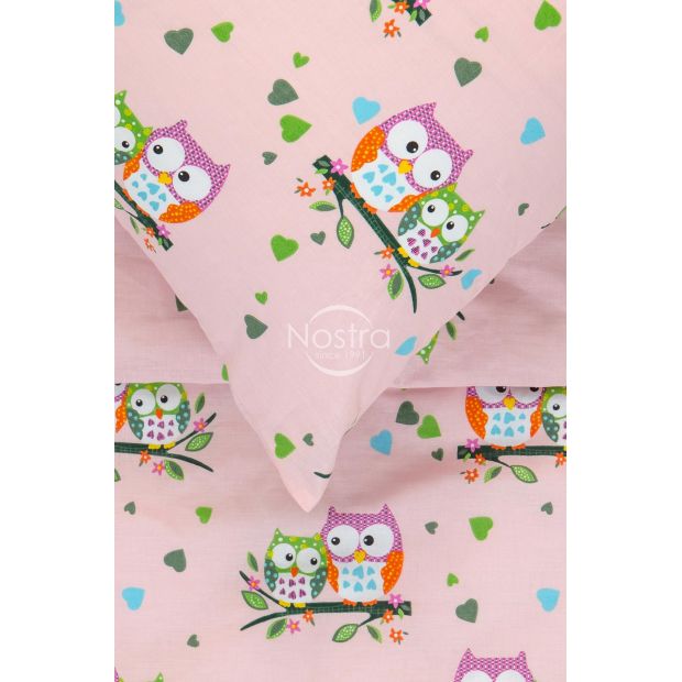 Vaikiška patalynė OWLS IN LOVE 10-0428-PINK 140x200, 50x70 cm