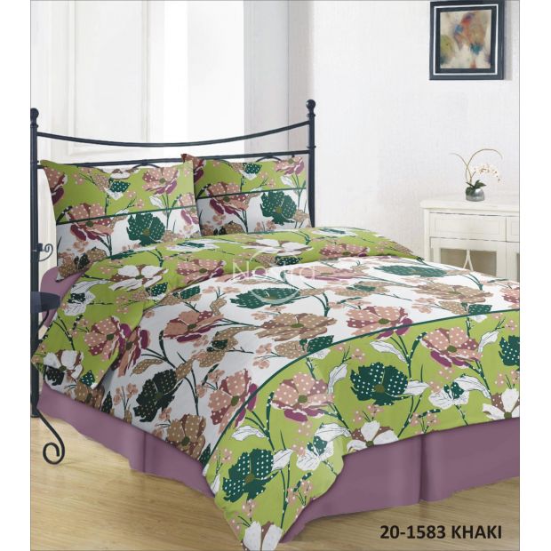 Cotton bedding set DESIRAE 20-1583-KHAKI 200x220, 70x70 cm