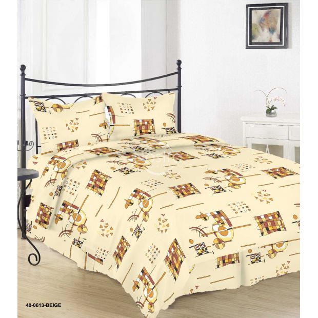 Cotton bedding set DAYLA 40-0613-BEIGE 200x220, 70x70 cm