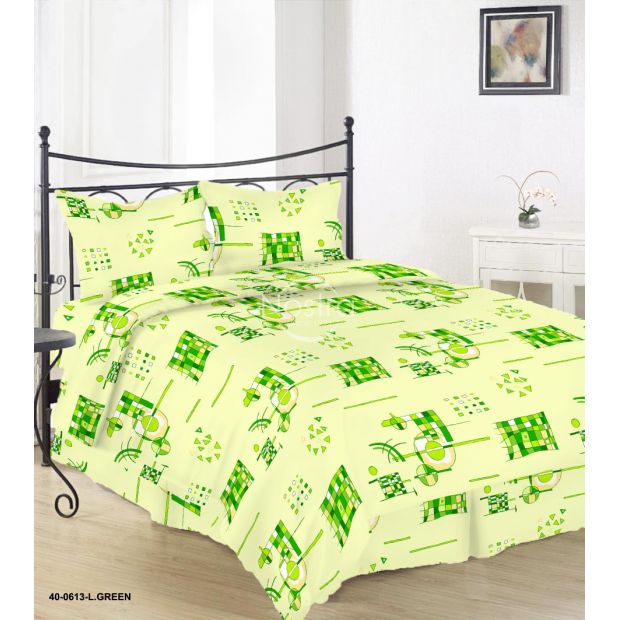 Cotton bedding set DAYLA 40-0613-LIGHT GREEN 200x220, 50x70 cm