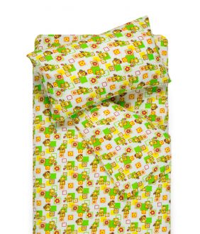 Children flannel bedding set SMALL BEARS 10-0384-GREEN