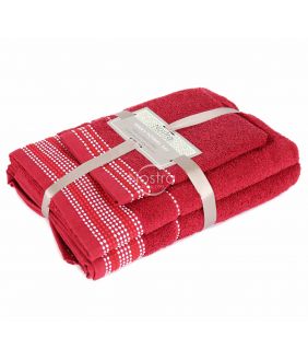 3 pieces towel set T0044 T0044-RED