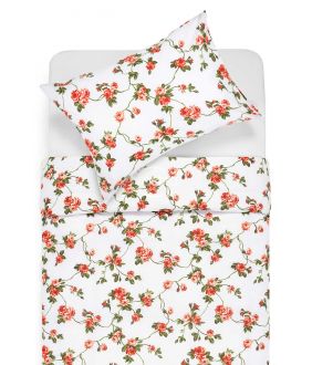 Polycotton bedding set FLOWERS 20-1594-RED
