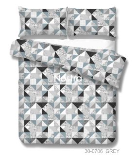 Polycotton bedding set GEOMETRY 30-0706-GREY 30-0706-GREY