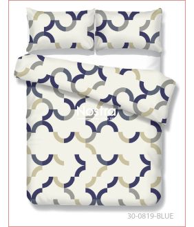 Polycotton bedding set GEOMETRY 30-0819-BLUE 30-0819-BLUE