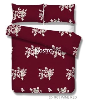 Polycotton bedding set FLOWERS 20-1863-WINE RED 20-1863-WINE RED