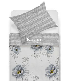 Polycotton bedding set FLOWERS 20-1899/40-1612-LIGHT GREY 20-1899/40-1612-LIGHT GREY