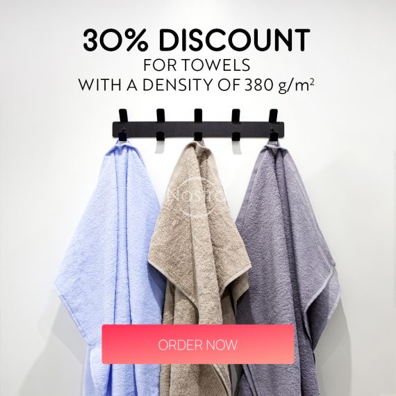 30% discount for towels with a density of 380 g/m2 / desktop