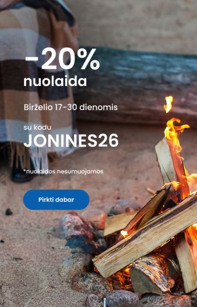 Birželio 17-30 dienomis -20% nuolaida su kodu JONINES26 *nuolaidos nesumuojamos/mobile