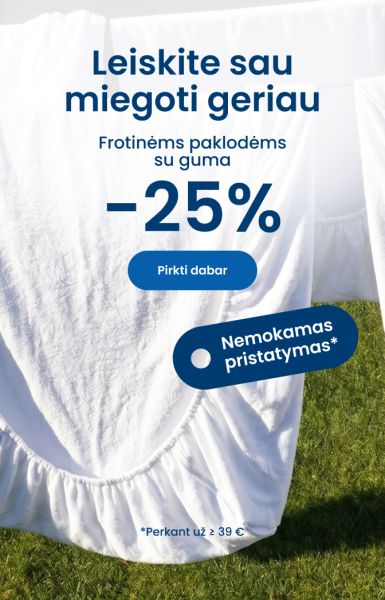 Frotinėms paklodėms su guma -25%/ mobile