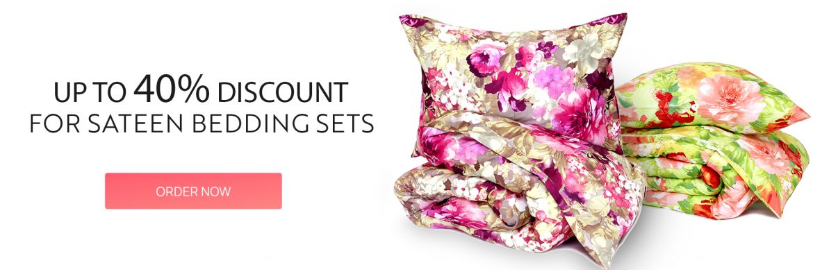 Up to 40% discount for satin bed linen / desktop
