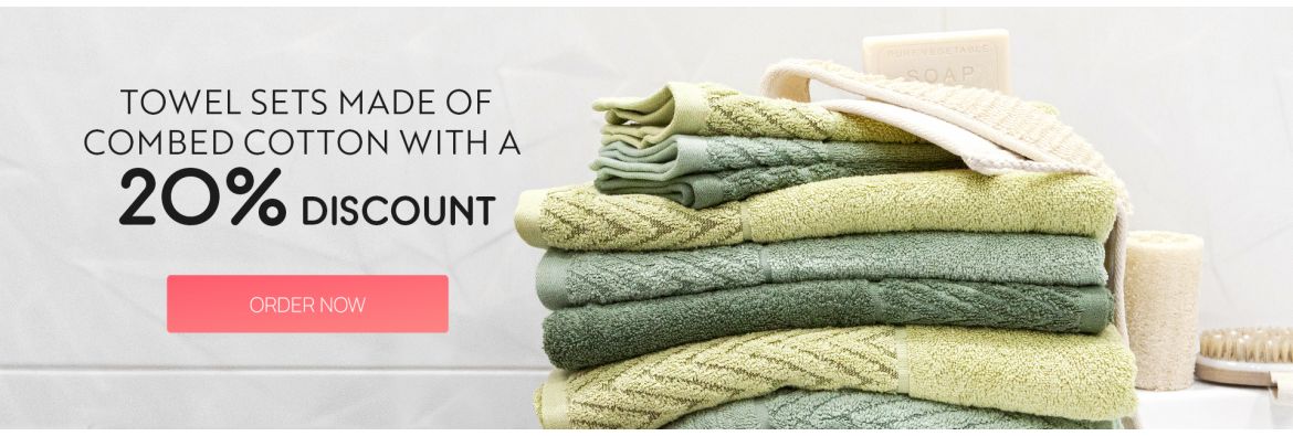 Towel sets made of brushed cotton with a 20% discount / desktop