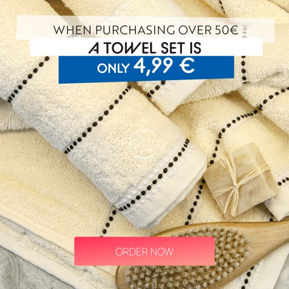 When purchasing over 50 EUR, a towel set is only 4.99 EUR / mobile